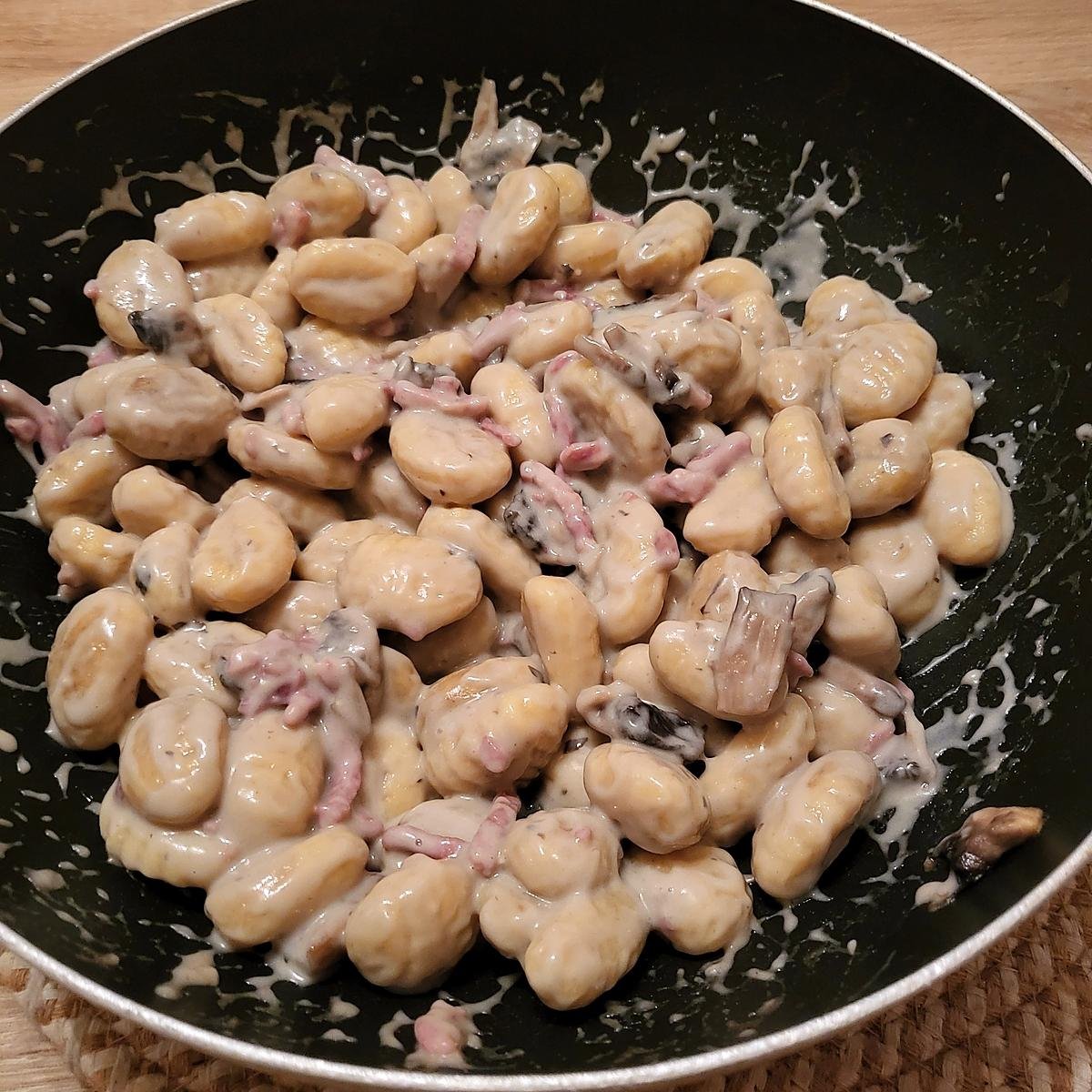 Gnocchi lardons champignons